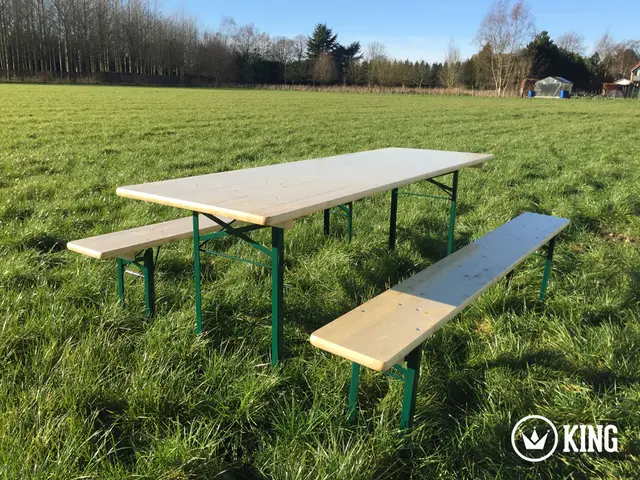 Biertafelset KING® 220 × 70 cm (tafel + 2 banken) – foto 5
