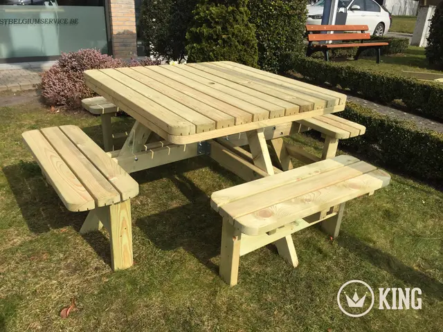 Vierkante picknicktafel KING® XXL 200 × 200 cm – foto 4