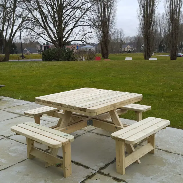 Vierkante picknicktafel KING® XXL 200 × 200 cm – foto 6